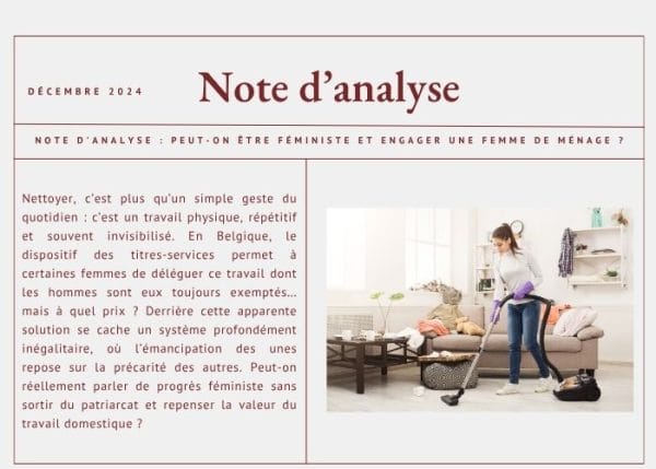 Note d'analyse : Peut-on être féministe et engager une femme de ménage ?