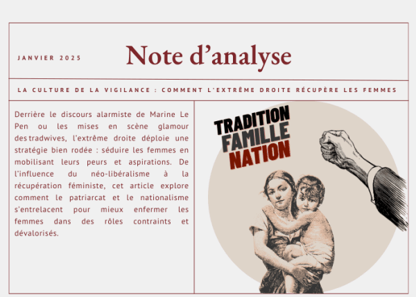 Note d'analyse : La culture de la vigilance : comment l’extrême droite récupère les femmes